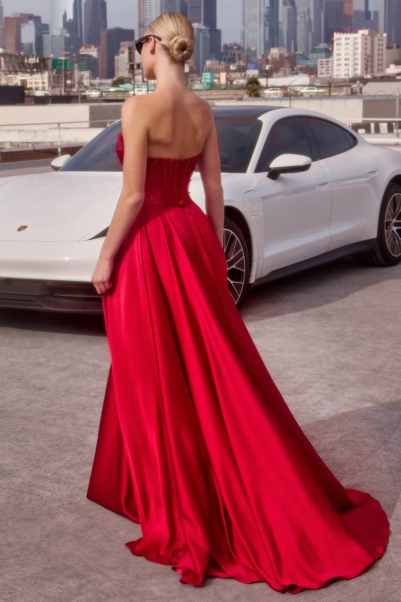 Melanie Gown - A-line Dress with Beaded Bodice & Corset Back