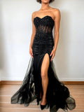 Blakely Gown - Strapless Embellished Corset Tulle Dress