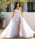 SOLAINE GOWN - HAZE BLUE - STRAPLESS CORSET A-LINE DRESS