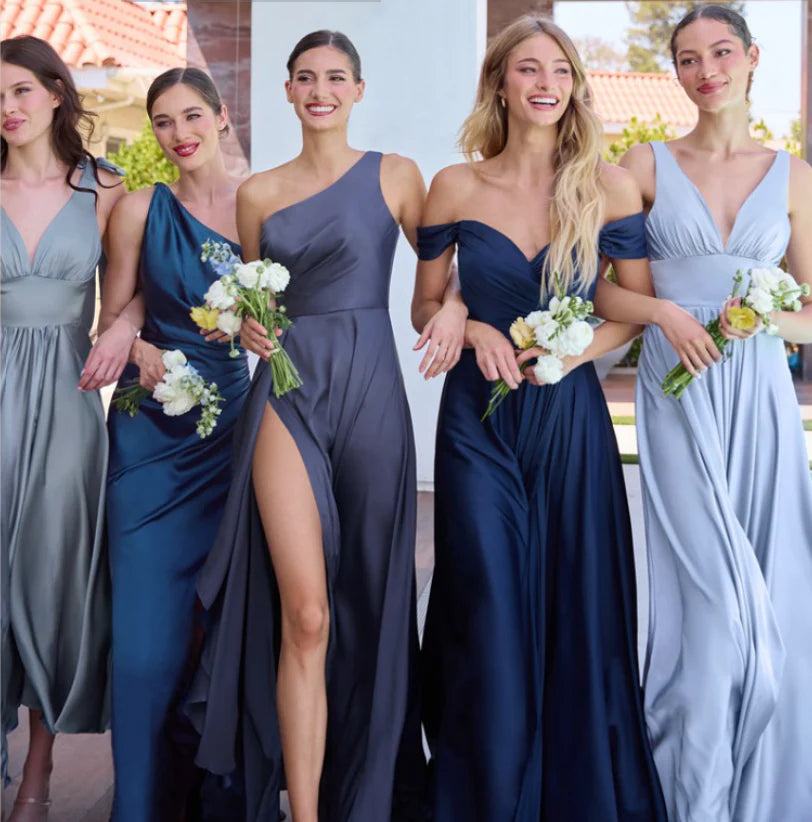 MIRANDA GOWN - ONE SHOULDER SOFT SATIN A-LINE DRESS