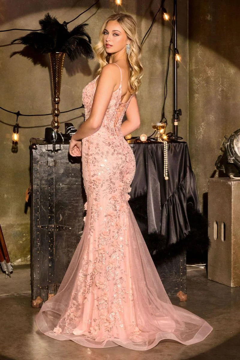 Cynthia Gown - 3D Floral Lace Corset Dress
