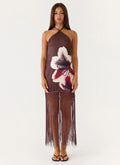 Niahvette Halter Midaxi Dress - Velvet Bloom