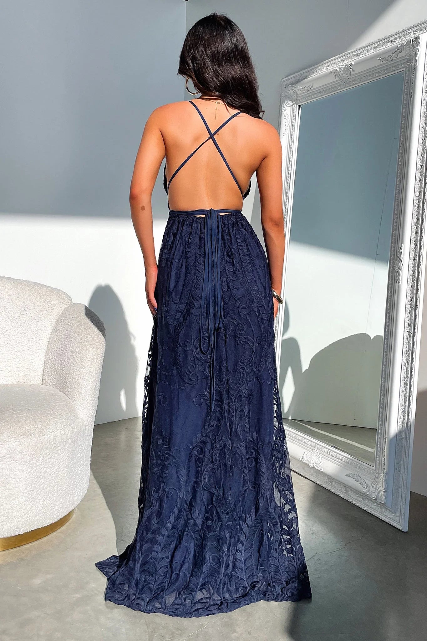 Scarlett Halter Maxi Dress - Navy
