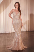 Roxanna Gown - Crystal & Pearl Gown with Overskirt
