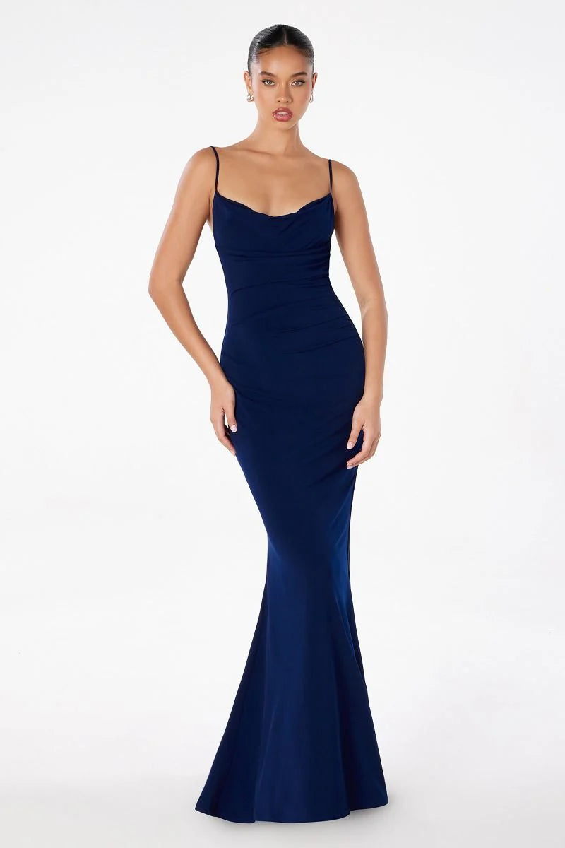 Bette Lace Back Draped Maxi Dress