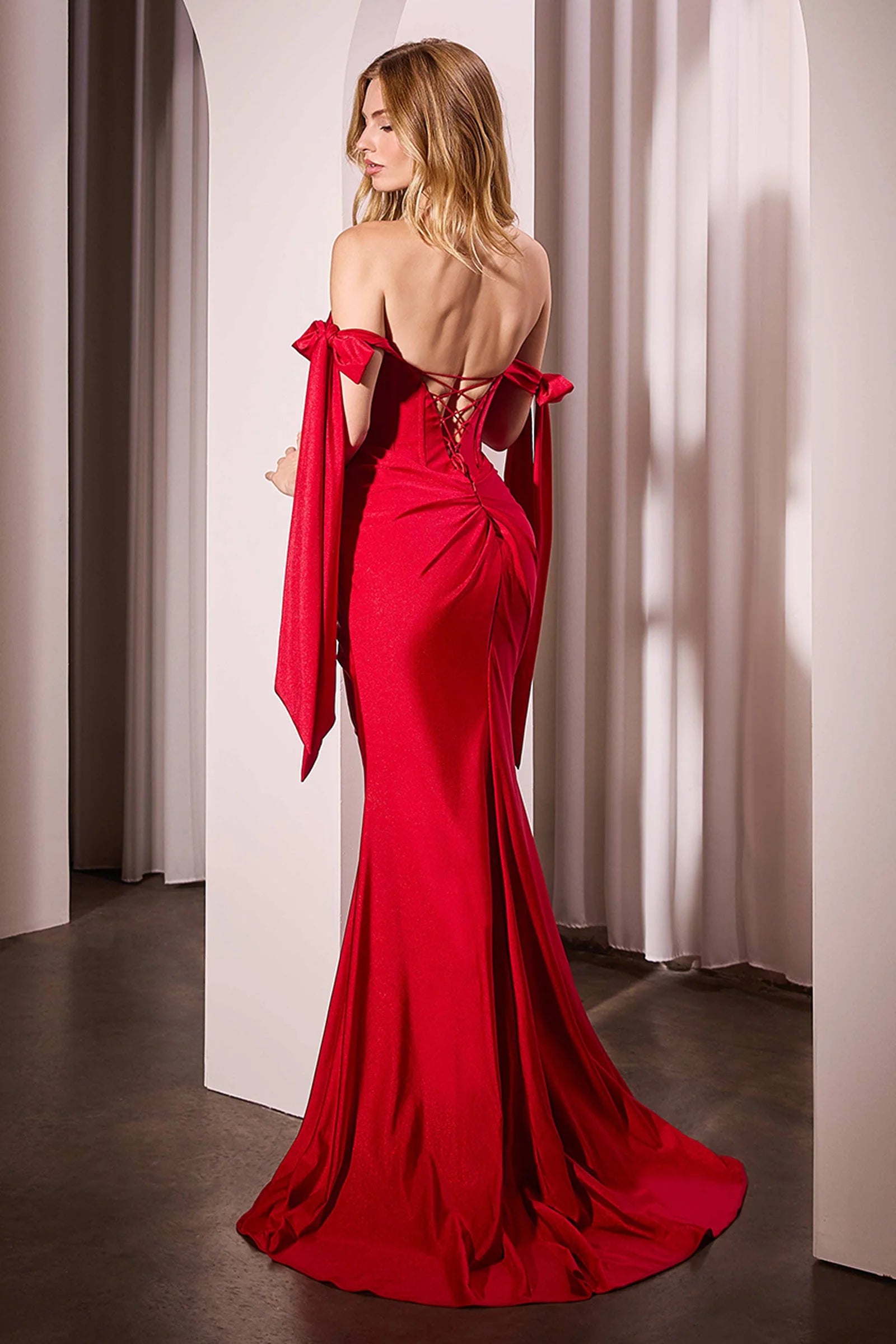 Knightly Gown - Off-the-Shoulder Stretch Spandex Fitted Dress