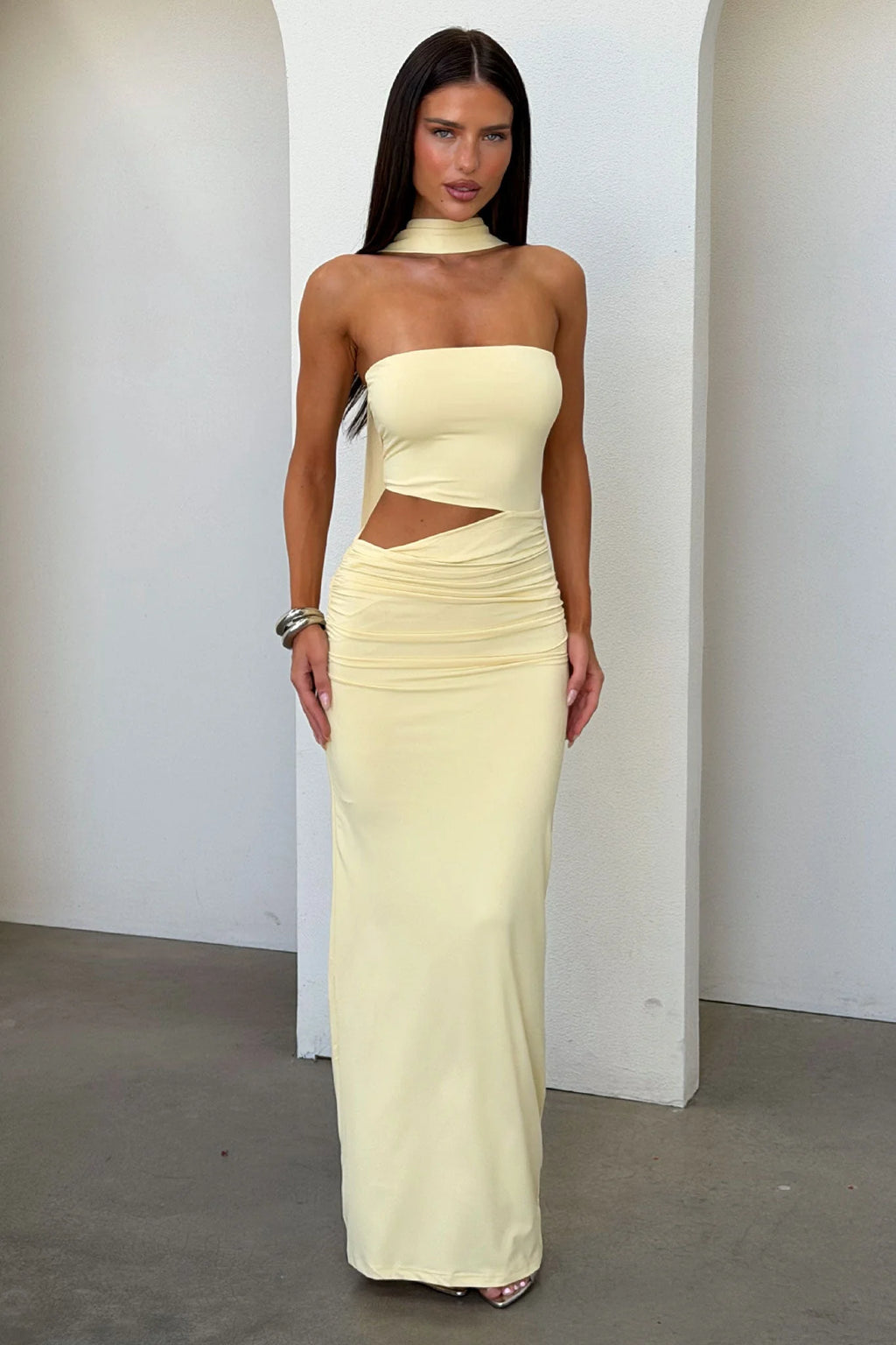 Forbes Strapless Maxi Dress - Yellow