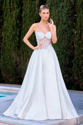 Annika Gown - A-line Corset Dress With Pockets - Off White