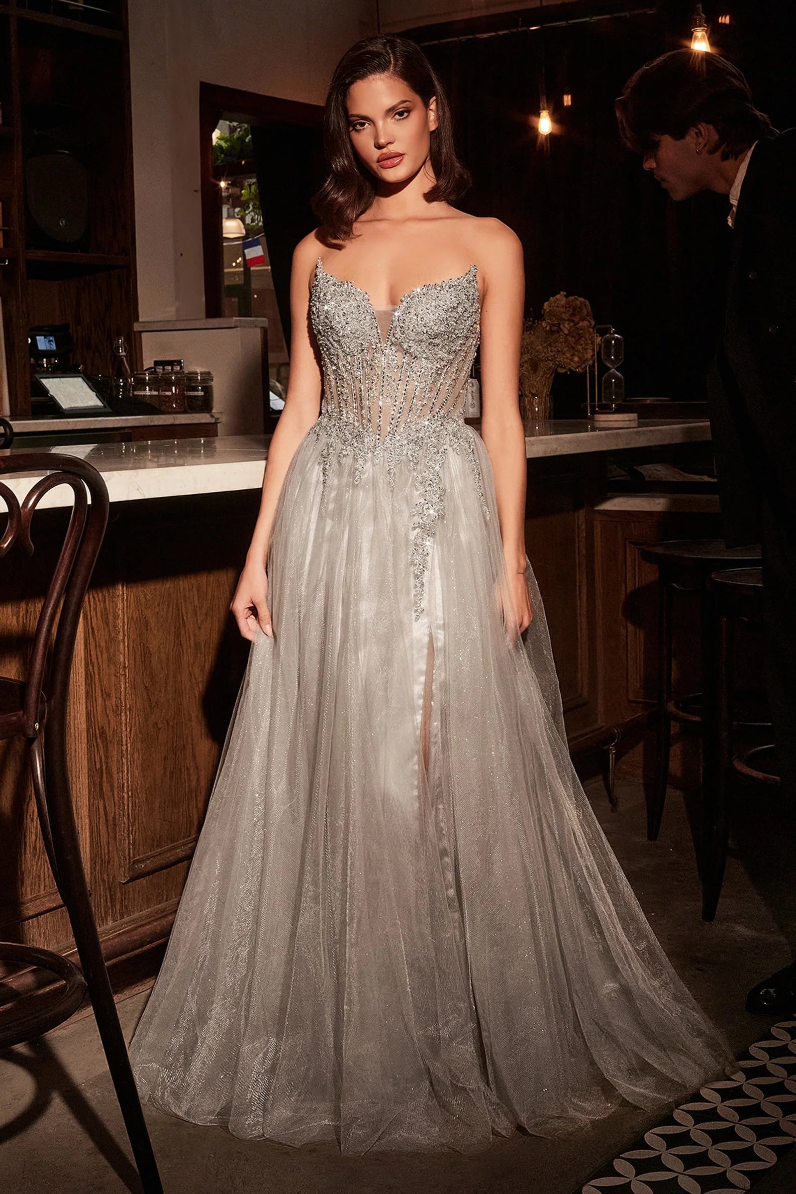 MERI GOWN - STRAPLESS LAYERED TULLE A-LINE DRESS