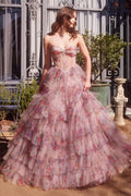 A1463 - PRINT RUFFLE CORSET GOWN - Andrea & Leo