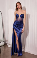 Jamie Gown – Strapless Satin Dress with Sheer Corset Bodice