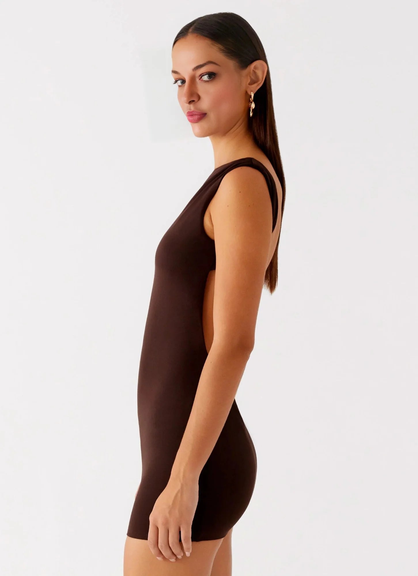 Elegeleges Exclusive - Radia Mini Dress - Chocolate