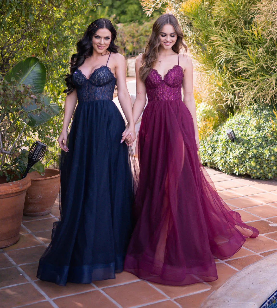Dani Gown - Mulberry - Tulle A-Line Lace Dress