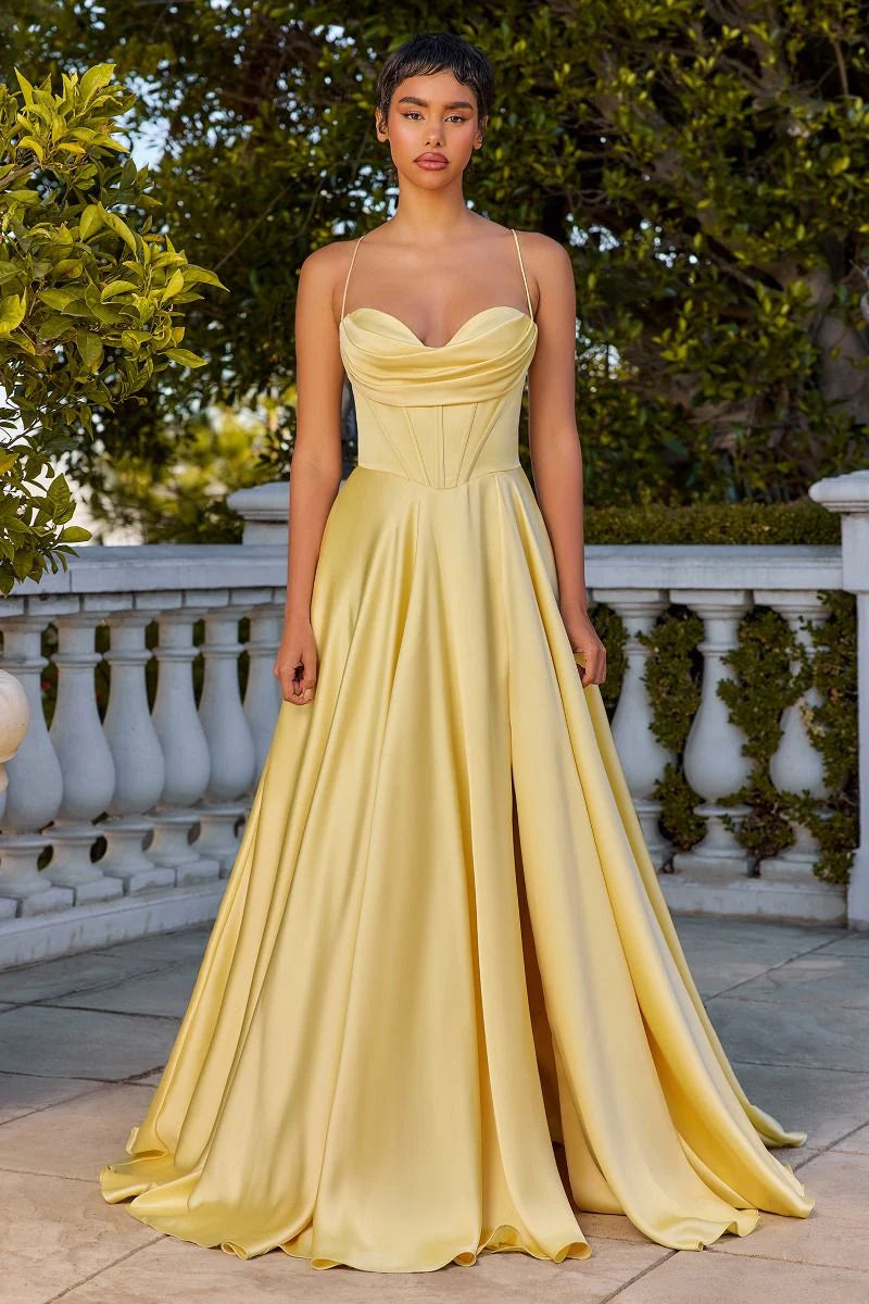 COSIMA GOWN - LUXE SATIN A-LINE CORSET DRESS