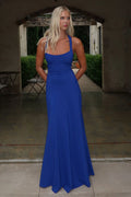 Alara Lace-Up Back Maxi Dress - Navy