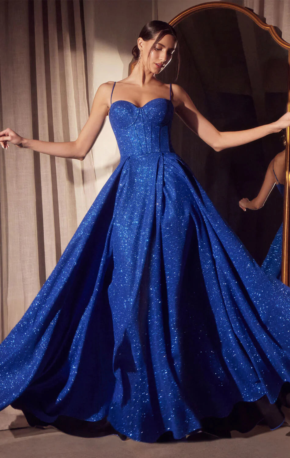 Krista Gown - Glitter Dusted A-line Corset Dress